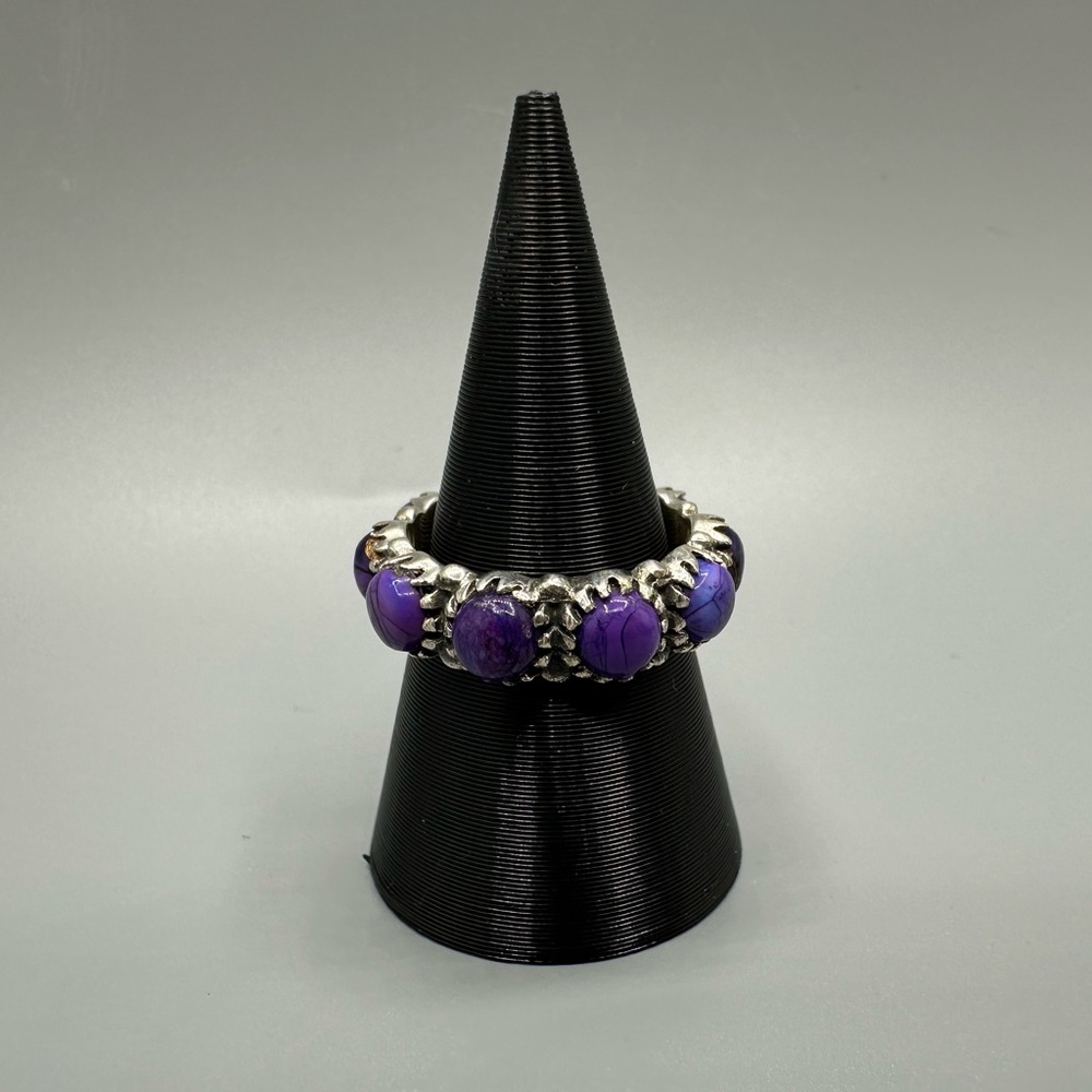 Purple Mojave Turquoise Sterling Silver 925 Handmade Eternity Band Ring